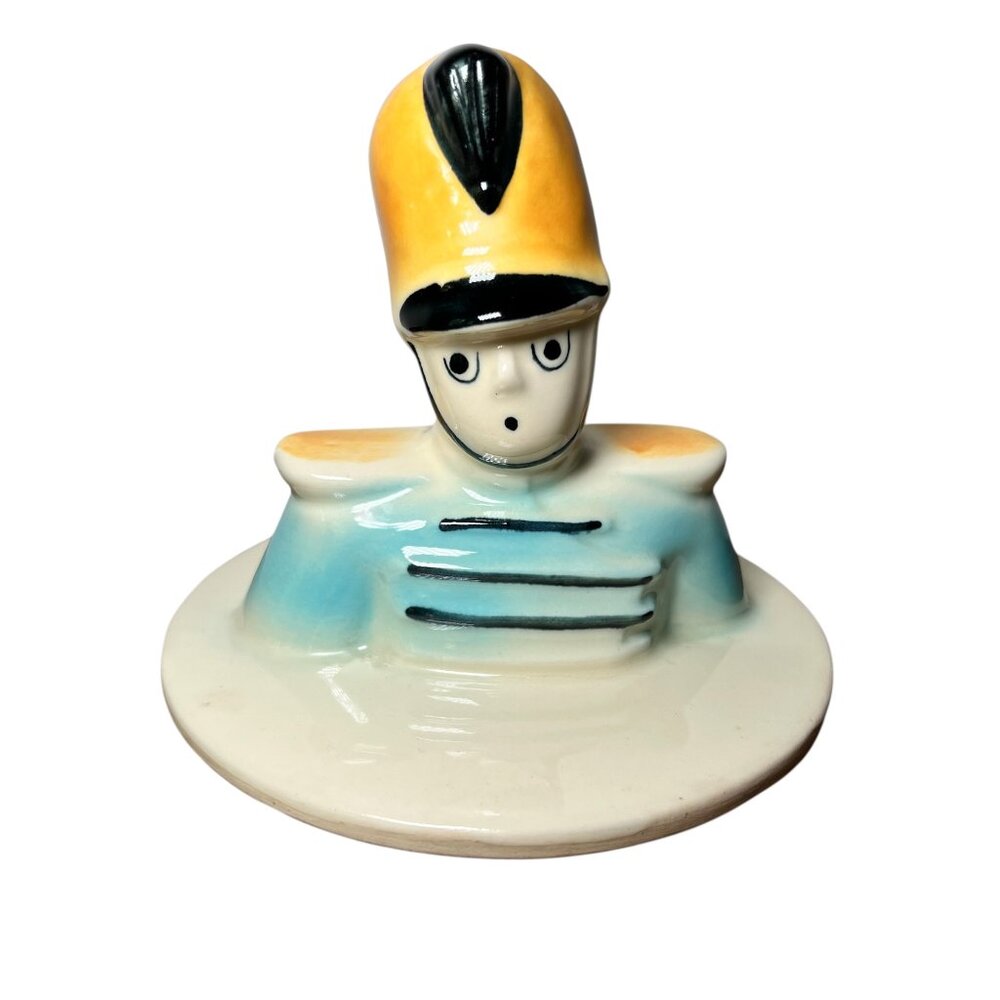 Vintage Ceramic Drum Major Drummer Boy Cookie Jar LID ONLY Shawnee Pottery Co.